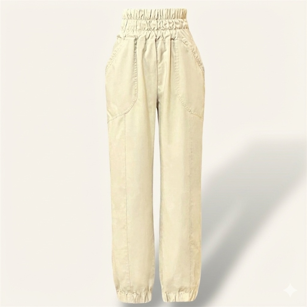LOVE TREE BEIGE ELASTIC WAIST JOGGERS  SIZE LARGE